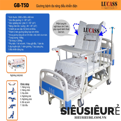 Giường y tế dùng điều khiển Lucass Gb-T5D(Gb-T5E)
